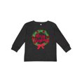 thumbnail image 1 of Inktastic Merry Christmas Wreath with Red Bow and Ornaments Boys or Girls Long Sleeve Toddler T-Shirt, 1 of 5