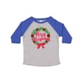 thumbnail image 1 of Inktastic Merry Christmas Wreath with Red Bow and Ornaments Boys or Girls Toddler T-Shirt, 1 of 5