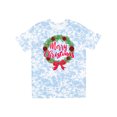 thumbnail image 1 of Inktastic Merry Christmas Wreath with Red Bow and Ornaments T-Shirt, 1 of 5