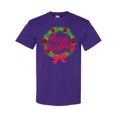 thumbnail image 1 of Inktastic Merry Christmas Wreath with Red Bow and Ornaments T-Shirt, 1 of 5
