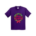 thumbnail image 1 of Inktastic Merry Christmas Wreath with Red Bow and Ornaments Youth T-Shirt, 1 of 5