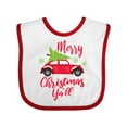thumbnail image 1 of Inktastic Merry Christmas Ya'll with Red Car and Tree Boys or Girls Baby Bib, 1 of 4