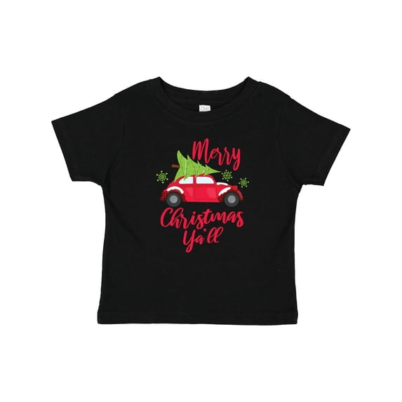 Inktastic Merry Christmas Ya'll with Red Car and Tree Boys or Girls Baby T-Shirt
