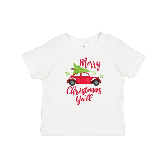 Inktastic Merry Christmas Ya'll with Red Car and Tree Boys or Girls Baby T-Shirt