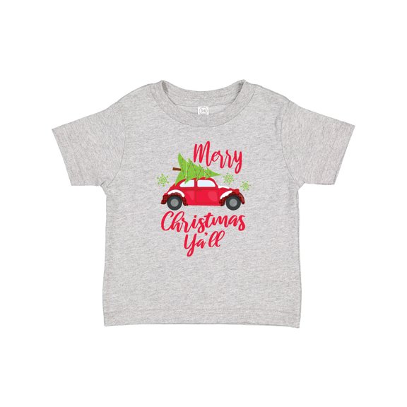 Inktastic Merry Christmas Ya'll with Red Car and Tree Boys or Girls Baby T-Shirt