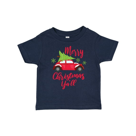Inktastic Merry Christmas Ya'll with Red Car and Tree Boys or Girls Toddler T-Shirt