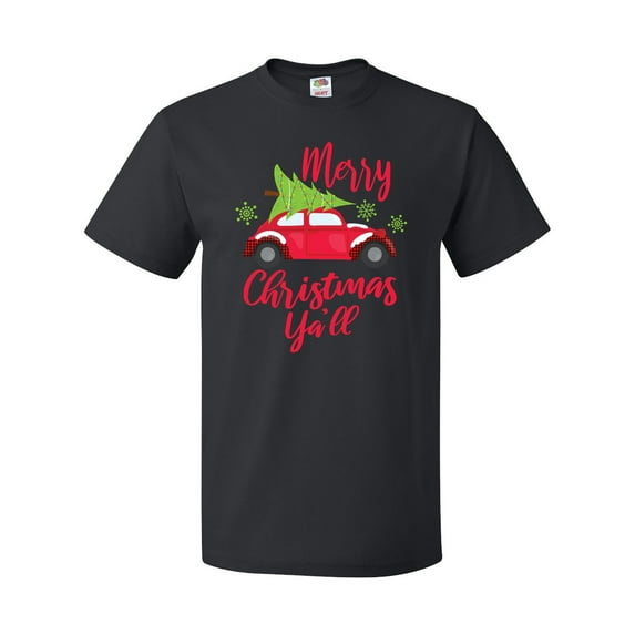 Inktastic Merry Christmas Ya'll with Red Car and Tree T-Shirt