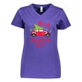 thumbnail image 1 of Inktastic Merry Christmas Ya'll with Red Car and Tree Women's V-Neck T-Shirt, 1 of 5