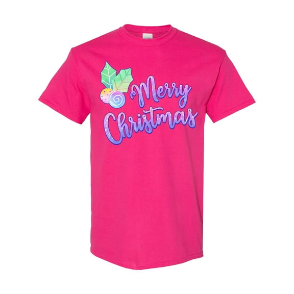 Inktastic Merry Christmas in Pastel Colors T-Shirt