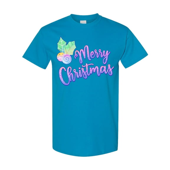 Inktastic Merry Christmas in Pastel Colors T-Shirt