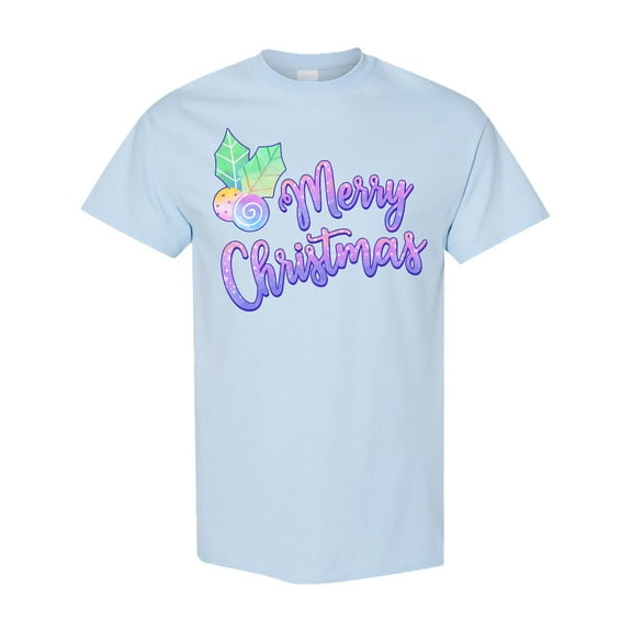 Inktastic Merry Christmas in Pastel Colors T-Shirt