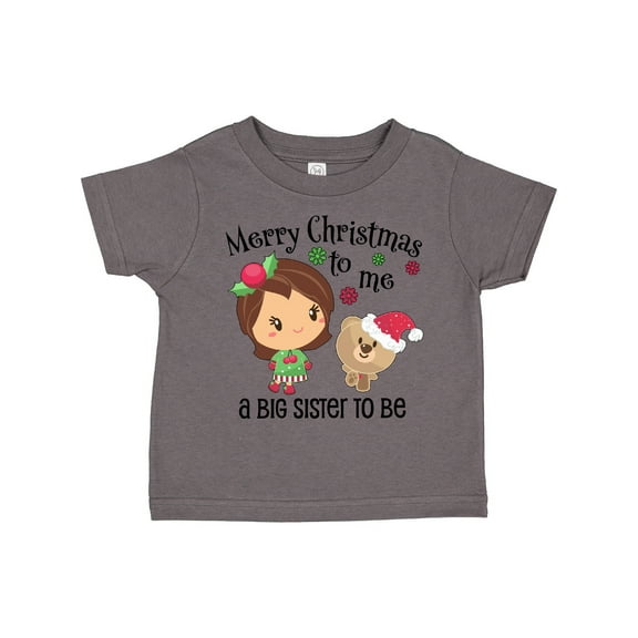 Inktastic Merry Christmas to Me, a Big Sister to Be Girls Toddler T-Shirt