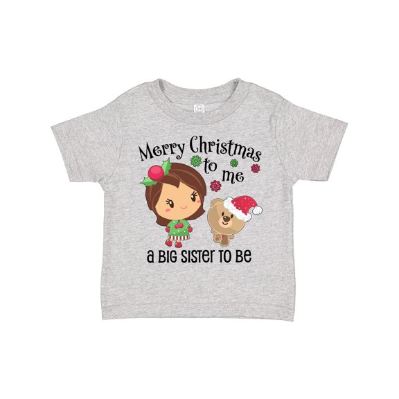 Inktastic Merry Christmas to Me, a Big Sister to Be Girls Toddler T-Shirt