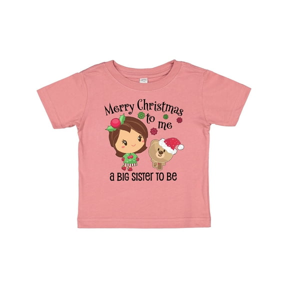 Inktastic Merry Christmas to me, a Big Sister to be Girls Baby T-Shirt