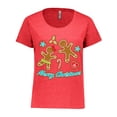 thumbnail image 1 of Inktastic Merry Christmas with Gingerbread Cookies Women's Plus Size T-Shirt, 1 of 5
