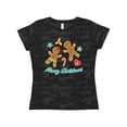 thumbnail image 1 of Inktastic Merry Christmas with gingerbread cookies Women's T-Shirt, 1 of 5