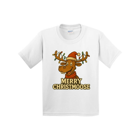 Inktastic Merry Christmoose Fun Holiday Marty Moose Youth T-Shirt