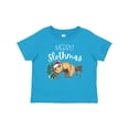 thumbnail image 1 of Inktastic Merry Slothmas Cute Christmas Sloth in Hat with Lights Boys or Girls Baby T-Shirt, 1 of 5