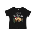 thumbnail image 1 of Inktastic Merry Slothmas Cute Christmas Sloth in Hat with Lights Boys or Girls Baby T-Shirt, 1 of 5