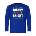 thumbnail image 1 of Inktastic Merry and Bright Long Sleeve Youth T-Shirt, 1 of 5