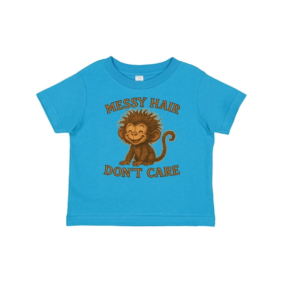 Inktastic Messy Hair Don't Care Monkey Graphic Cute Fun Boys or Girls Baby T-Shirt