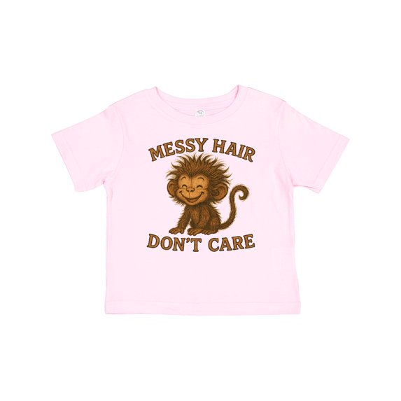 Inktastic Messy Hair Don't Care Monkey Graphic Cute Fun Boys or Girls Baby T-Shirt