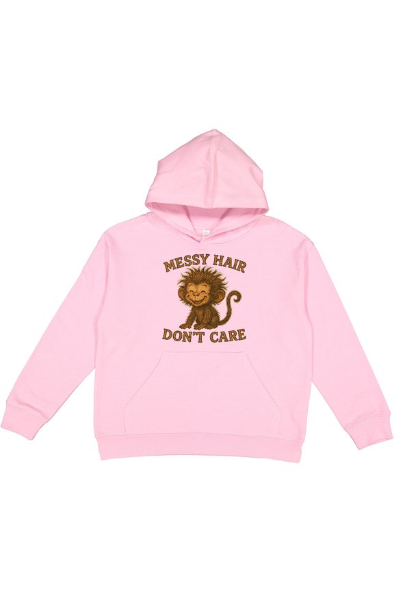 Messy Hair Don't Care Monkey Graphic Cute Fun Youth Hoodie Sweatshirt