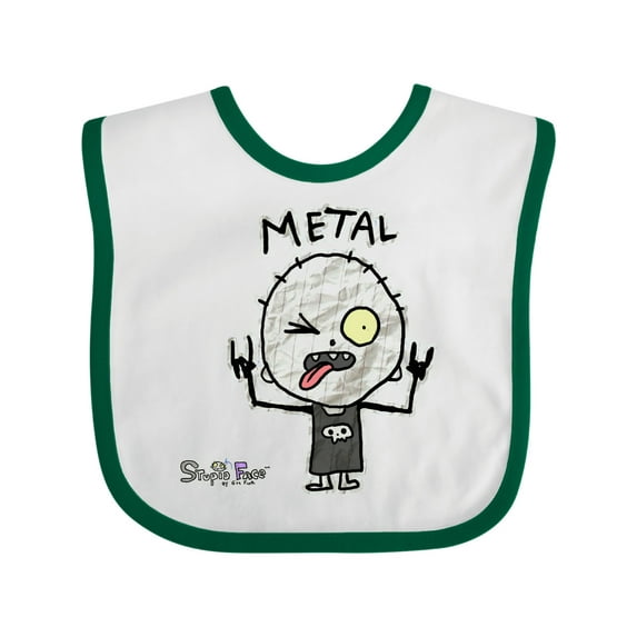 Inktastic Metal Face Boys or Girls Baby Bib