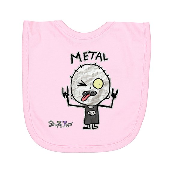 Inktastic Metal Face Newborn Bib