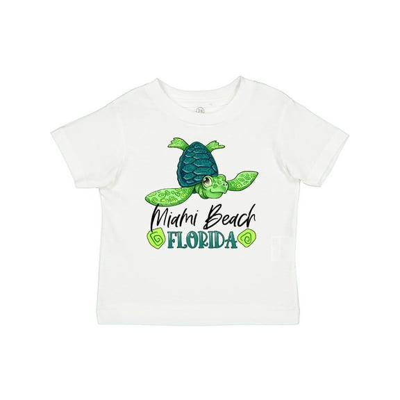 Inktastic Miami Beach, Florida Happy Sea Turtle Boys or Girls Baby T-Shirt