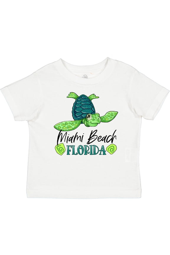 Miami Beach, Florida Happy Sea Turtle Boys or Girls Baby T-Shirt
