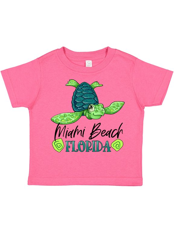 Miami Beach, Florida Happy Sea Turtle Boys or Girls Toddler T-Shirt
