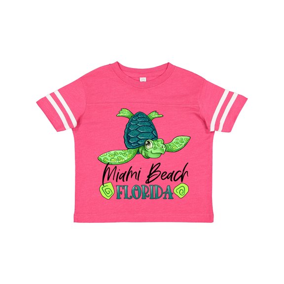 Inktastic Miami Beach, Florida Happy Sea Turtle Boys or Girls Toddler T-Shirt