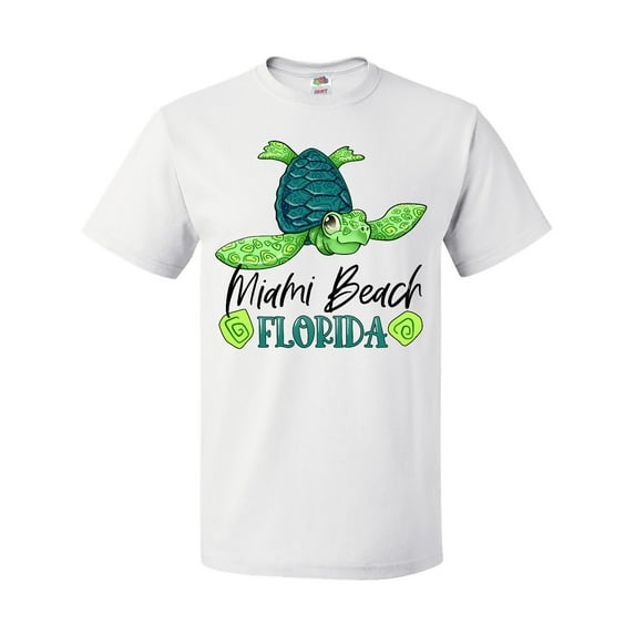 Inktastic Miami Beach, Florida Happy Sea Turtle T-Shirt
