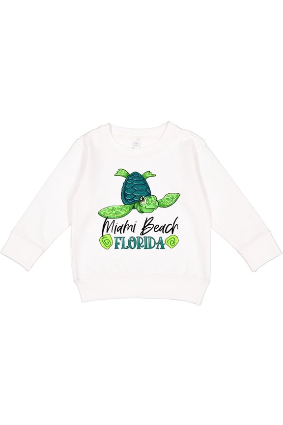Miami Beach, Florida Happy Sea Turtle Toddler Sweatshirt