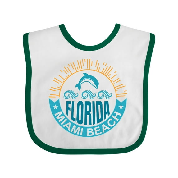 Inktastic Miami Beach Florida Travel Trip Boys or Girls Baby Bib
