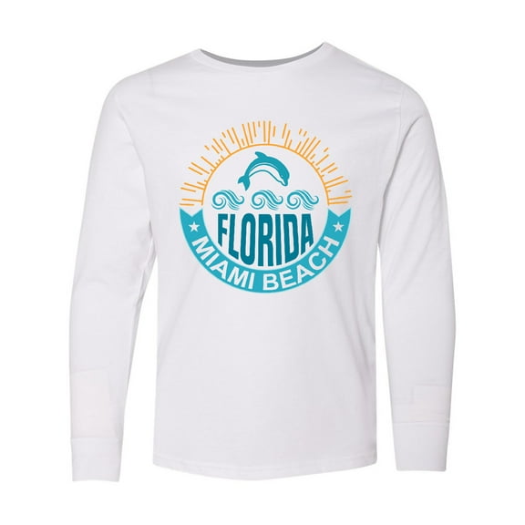 Inktastic Miami Beach Florida Travel Trip Long Sleeve Youth T-Shirt