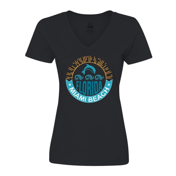 Inktastic Miami Beach Florida Travel Trip Women's V-Neck T-Shirt