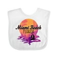 thumbnail image 1 of Inktastic Miami Beach Florida Vacation Sunset Girls Baby Bib, 1 of 4