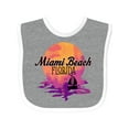 thumbnail image 1 of Inktastic Miami Beach Florida Vacation Sunset Girls Baby Bib, 1 of 4