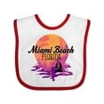 thumbnail image 1 of Inktastic Miami Beach Florida Vacation Sunset Girls Baby Bib, 1 of 4