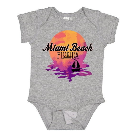 Inktastic Miami Beach Florida Vacation Sunset Girls Baby Bodysuit