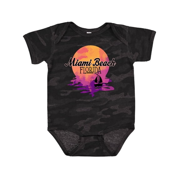 Inktastic Miami Beach Florida Vacation Sunset Girls Baby Bodysuit