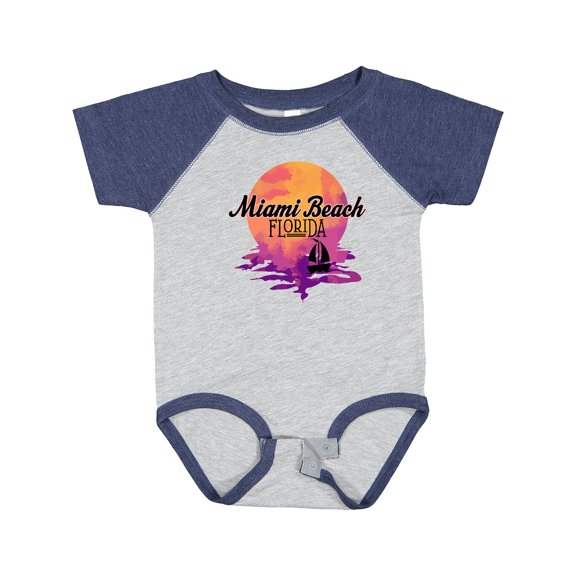 Inktastic Miami Beach Florida Vacation Sunset Girls Baby Bodysuit