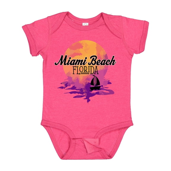 Inktastic Miami Beach Florida Vacation Sunset Girls Baby Bodysuit