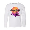 thumbnail image 1 of Inktastic Miami Beach Florida Vacation Sunset Long Sleeve Youth T-Shirt, 1 of 5