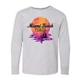 thumbnail image 1 of Inktastic Miami Beach Florida Vacation Sunset Long Sleeve Youth T-Shirt, 1 of 5