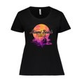 thumbnail image 1 of Inktastic Miami Beach Florida Vacation Sunset Women's Plus Size T-Shirt, 1 of 5