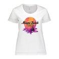 thumbnail image 1 of Inktastic Miami Beach Florida Vacation Sunset Women's Plus Size T-Shirt, 1 of 5
