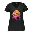 thumbnail image 1 of Inktastic Miami Beach Florida Vacation Sunset Women's Plus Size V-Neck T-Shirt, 1 of 5